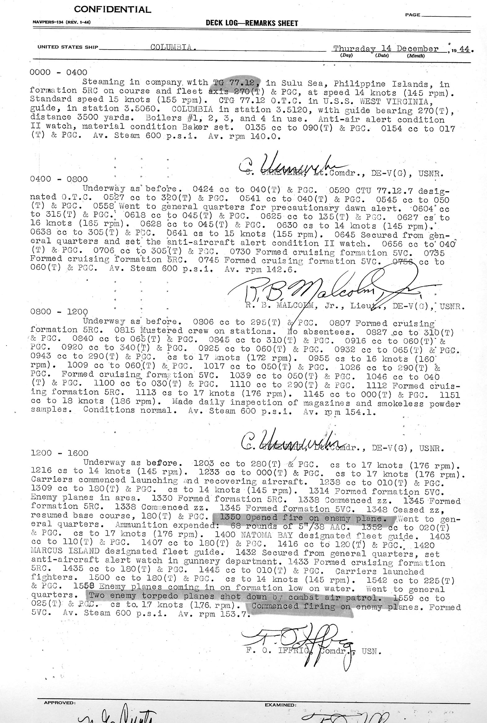 December 14, 1945 Gun accident