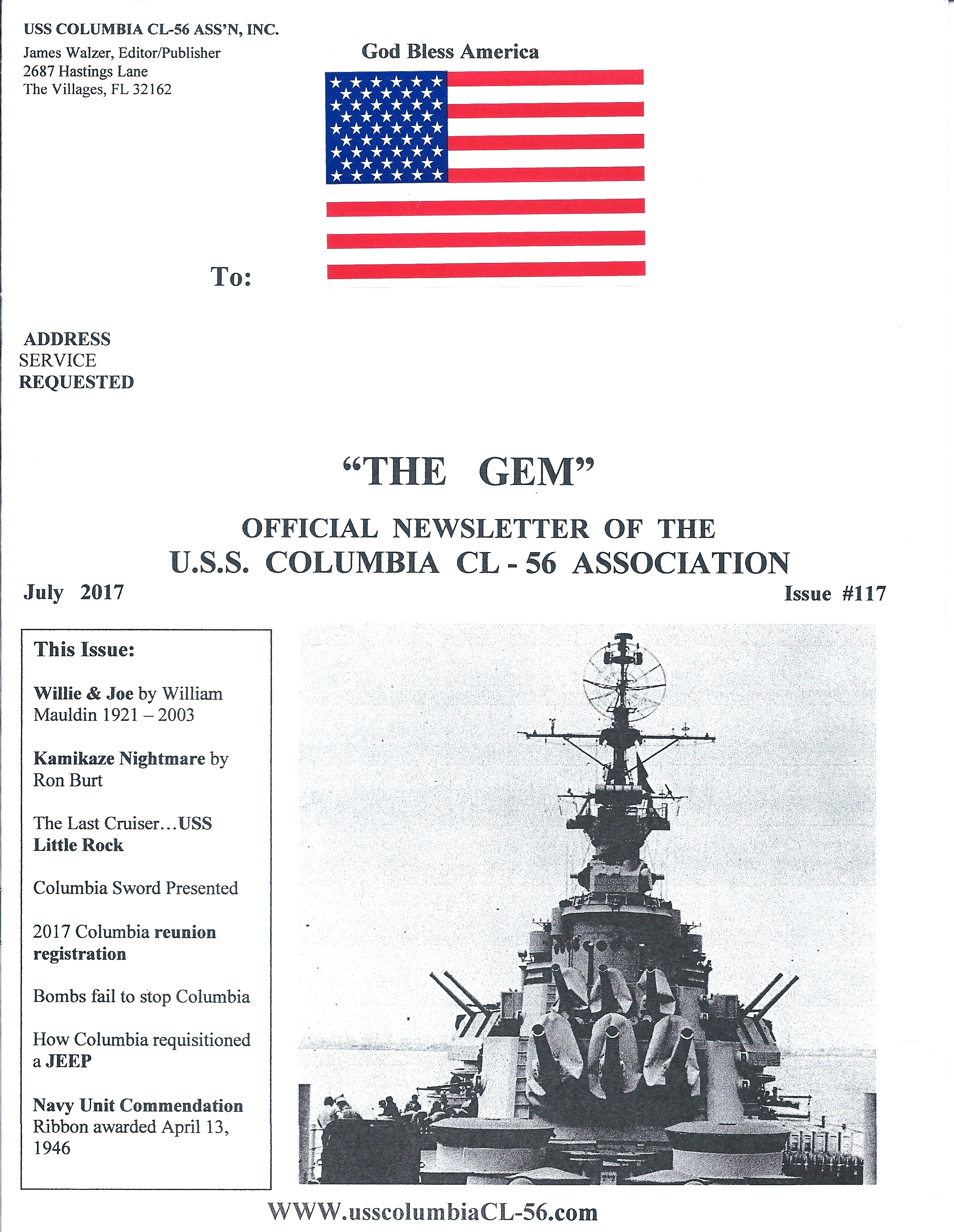 Cover of July 2017 newsletter