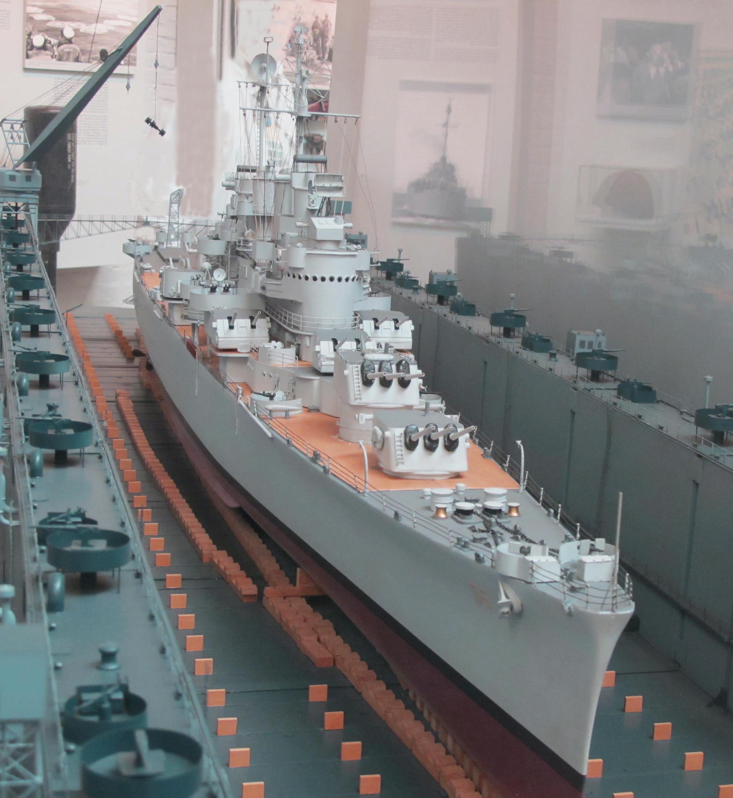 Columbia model in floating drydock