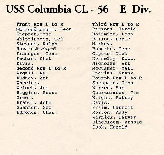 E Division names