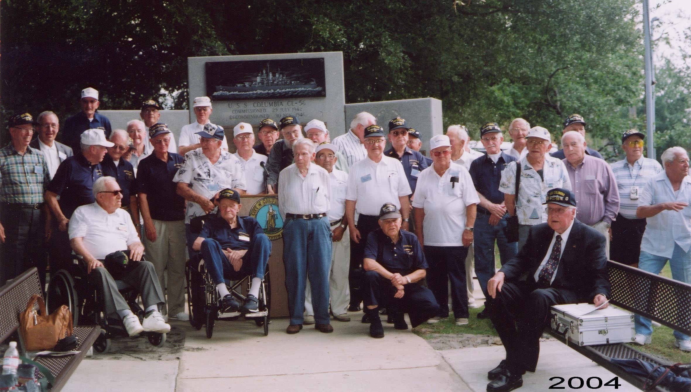 Men at Monument 2004
