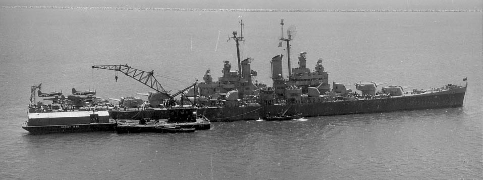 Loading supplies off San Pedro, CA 1945 up close