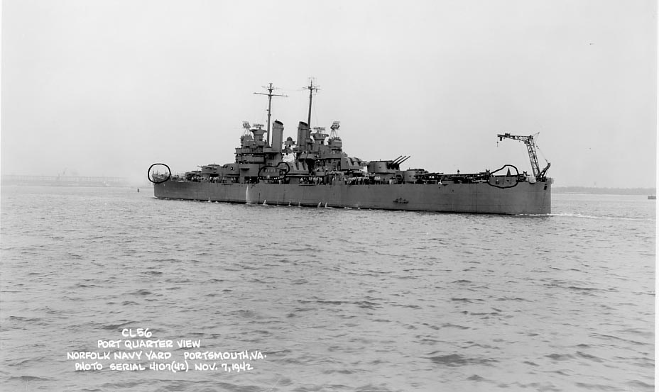 Columbia at Portsmouth, VA Nov. 7, 1942