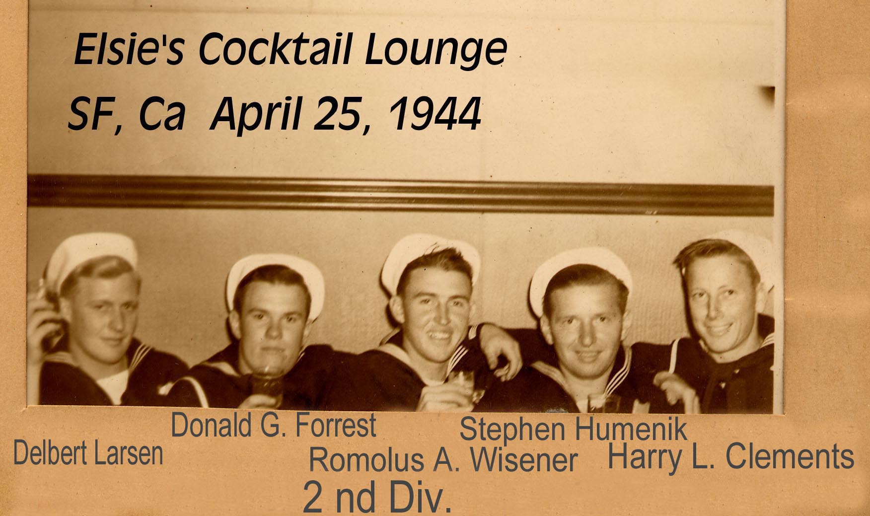 5 men at Elsie's bar